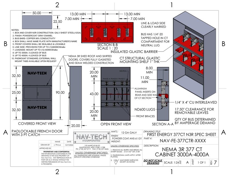 NAV-FE-377CTR-XXXX drawing
